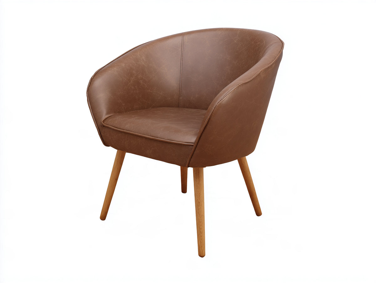 Chaise de salle à manger - Similicuir Bois - 72 x 68 x 78 cm - Marron - Style contemporain