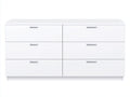 Commode - Panneaux de bois - 148 x 40 x 76 cm - Blanc brillant - Style moderne