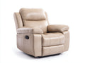 Fauteuil relax - cuir - 95 x 90 x 105 cm - beige - style moderne