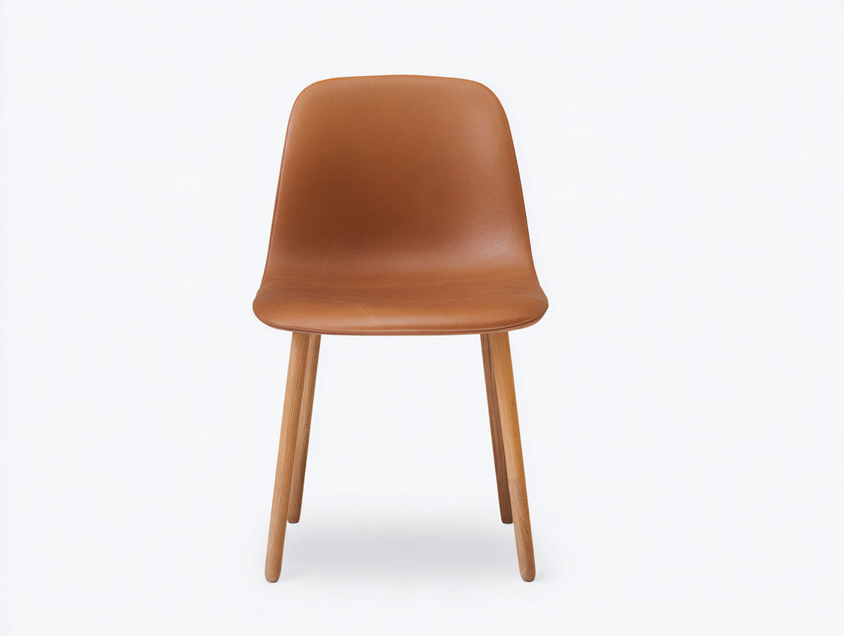 Chaise de salle à manger - Similicuir Bois - 48 x 52 x 82 cm - Marron clair - Style moderne