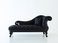 Chaise longue-Tissu-Bois-190 x 80 x 85 cm-Noir-Néoclassique