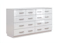 Commode - Panneaux de bois - 150 x 41 x 86 cm - Blanc brillant - Style contemporain
