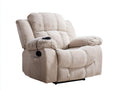 Fauteuil relax - tissu - 95 x 90 x 105 cm - beige - style contemporain