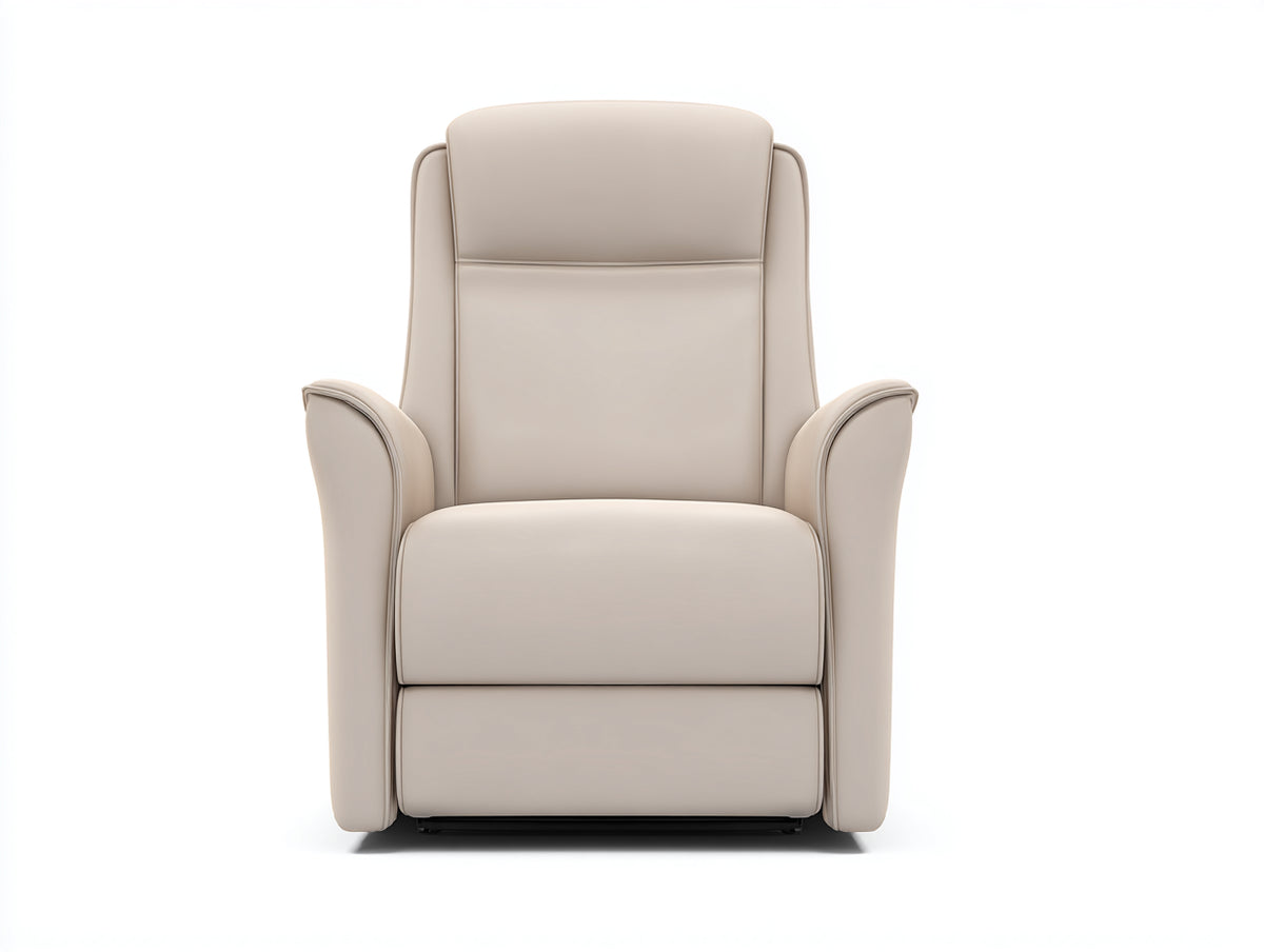Fauteuil relax - cuir - 80 x 90 x 105 cm - beige - style moderne