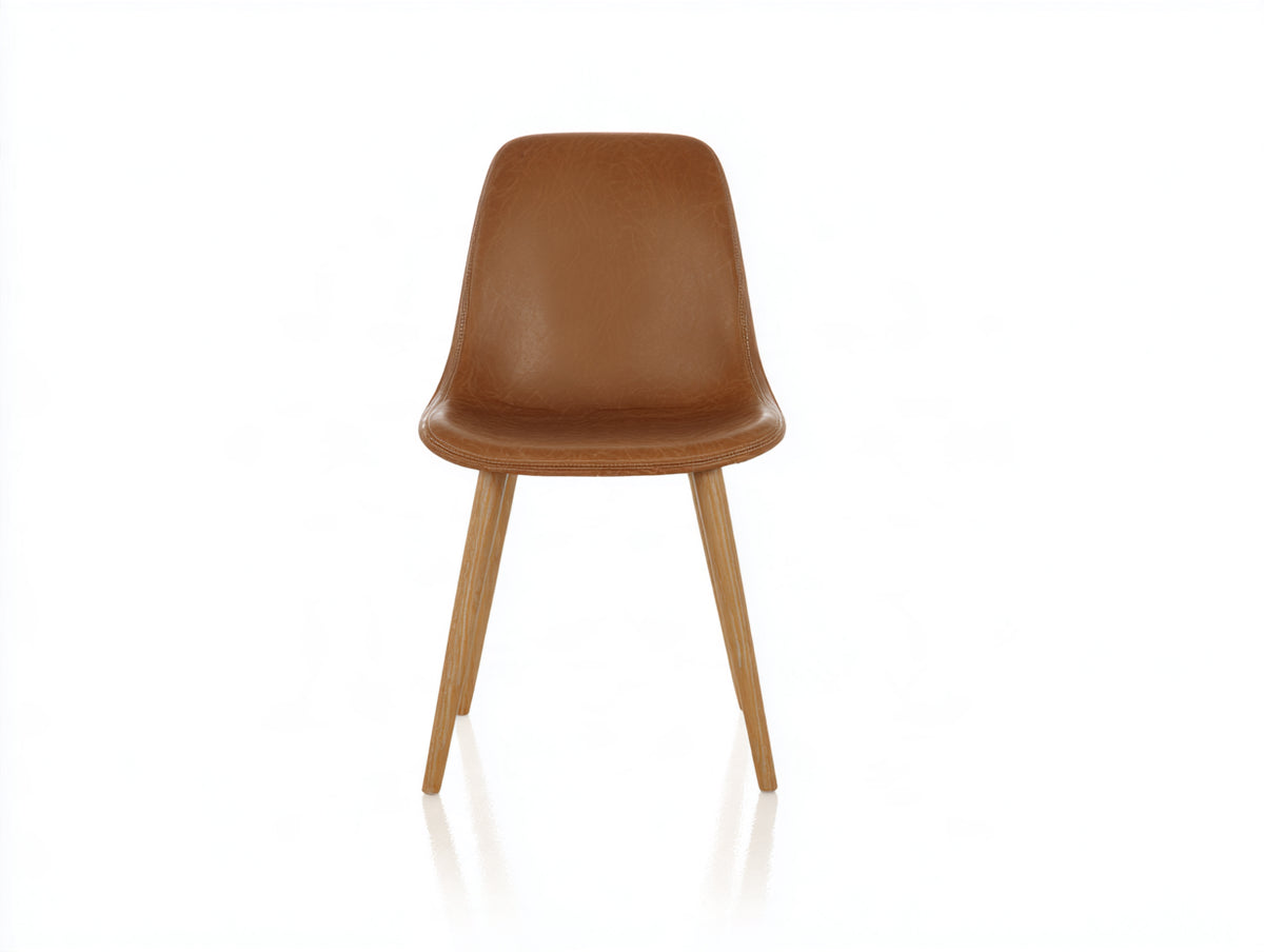 Chaise de salle à manger - Similicuir Bois - 48 x 52 x 82 cm - Marron - Style moderne