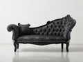 Chaise longue-Tissu-180 x 80 x 85 cm-Noir-Baroque