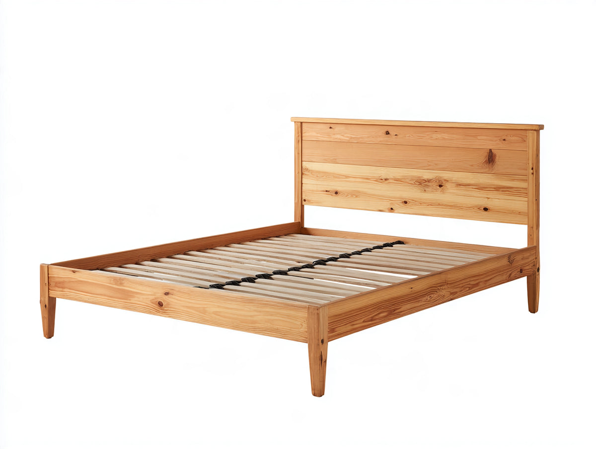 Lit double - Bois - 216 x 173 x 113 cm - Bois naturel - Style classique