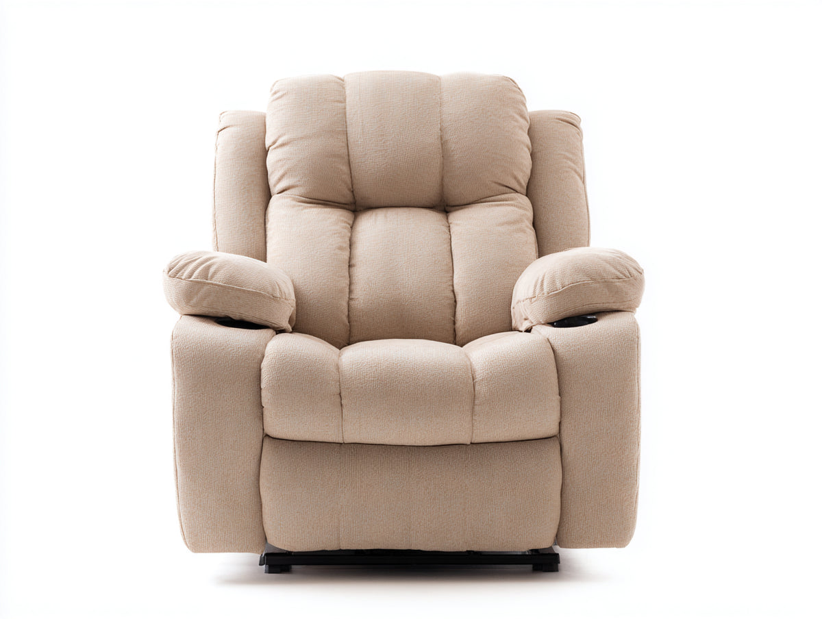 Fauteuil relax - tissu - 90 x 95 x 105 cm - beige - style contemporain