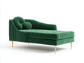 Chaise longue-Velours-Métal-200 x 90 x 85 cm-Vert-Moderne