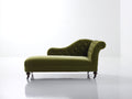 Chaise longue-Velours-Bois-185 x 80 x 82 cm-Vert olive-Classique