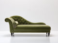 Chaise longue-Velours-Bois-190 x 85 x 85 cm-Vert olive-Classique