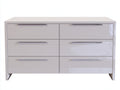 Commode - Panneaux de bois - 138 x 43 x 78 cm - Blanc brillant - Style moderne
