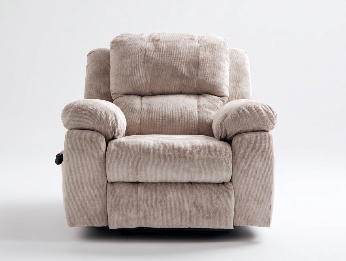 Fauteuil relax - tissu - 90 x 95 x 105 cm - beige - style moderne