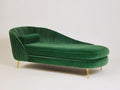 Chaise longue-Velours-Métal-202 x 88 x 83 cm-Vert-Moderne