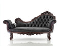Chaise longue-Velours-Bois-215 x 92 x 96 cm-Gris anthracite-Baroque